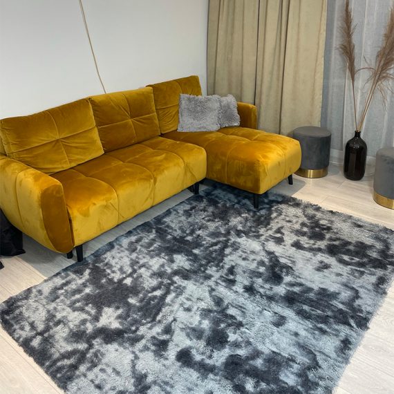 CARPET PLUSH DARK GREY SOFT SHAGGY HAIRY THICK 160x220CM FURRY Manufacturer code DYWAN PLUSZ JASNY SZARY DO POKOJU SALONU