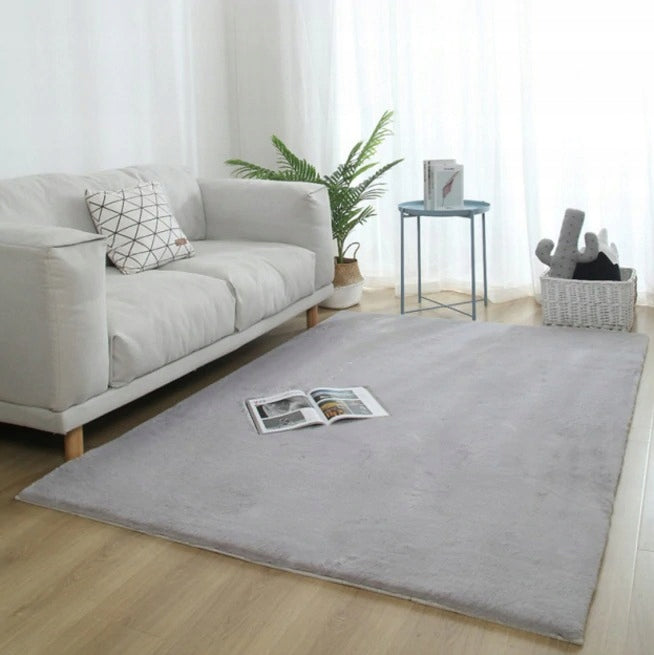 CARPET PLUSH LIGHT GREY SOFT RABBIT FUR 140x200 CM Packaging status original