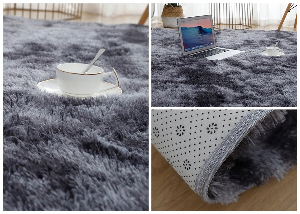 CARPET PLUSH SOFT SHAGGY HAIRY DARK GREY 60x90 CM FURRY Manufacturer code DYWAN PLUSZ JASNY SZARY DO POKOJU SALONU
