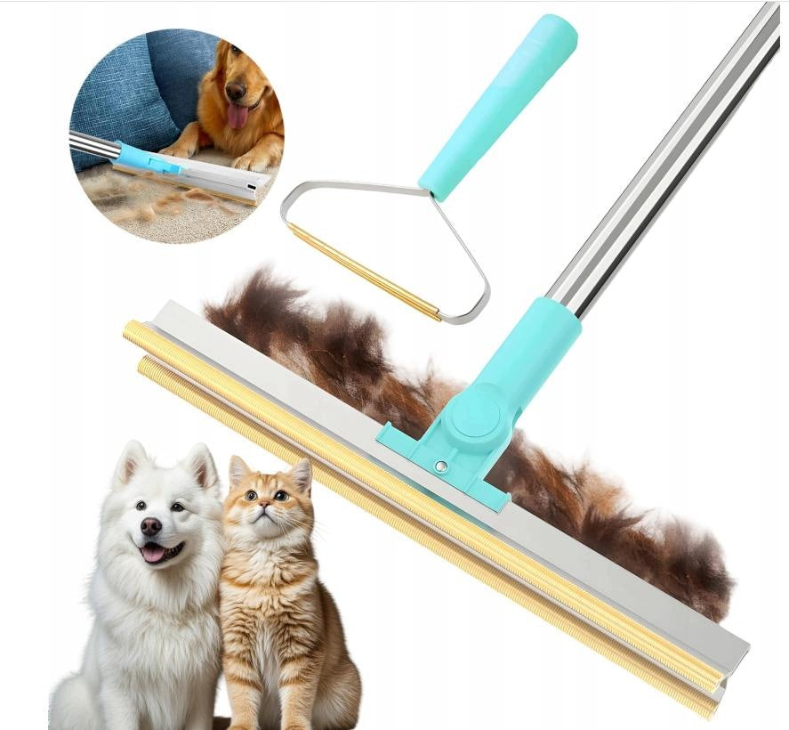 CARPET RAKE FOR CAT DOG HAIR LONG HANDLE 130 CM UPHOLSTERY SCRAPER