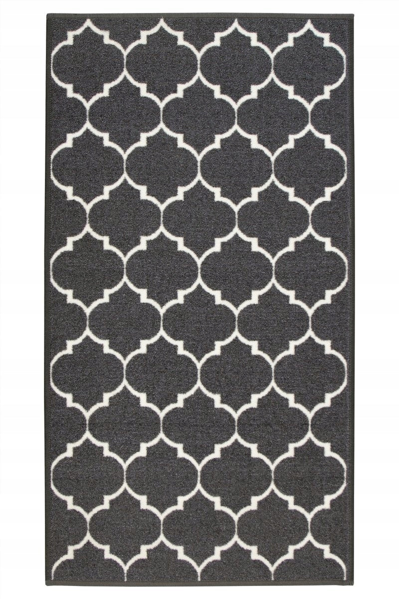 CARPET RUBBERIZED DARK GREY GRAPHITE ANTHRACITE CLOVER 67x120 cm Brand Akcila
