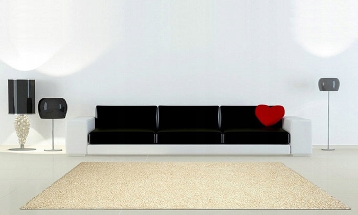 CARPET SHAGGY CIRCLE Intens Muse 02 CREAM TRIMMED SOFT FOR LIVING ROOM 180x180cm Thickness 16 mm