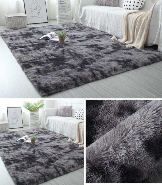 CARPET SHAGGY PLUSH SOFT HAIRY 80x150 CM FURRY DARK GREY Manufacturer code PLUSZ SZARY DO POKOJU SALONU