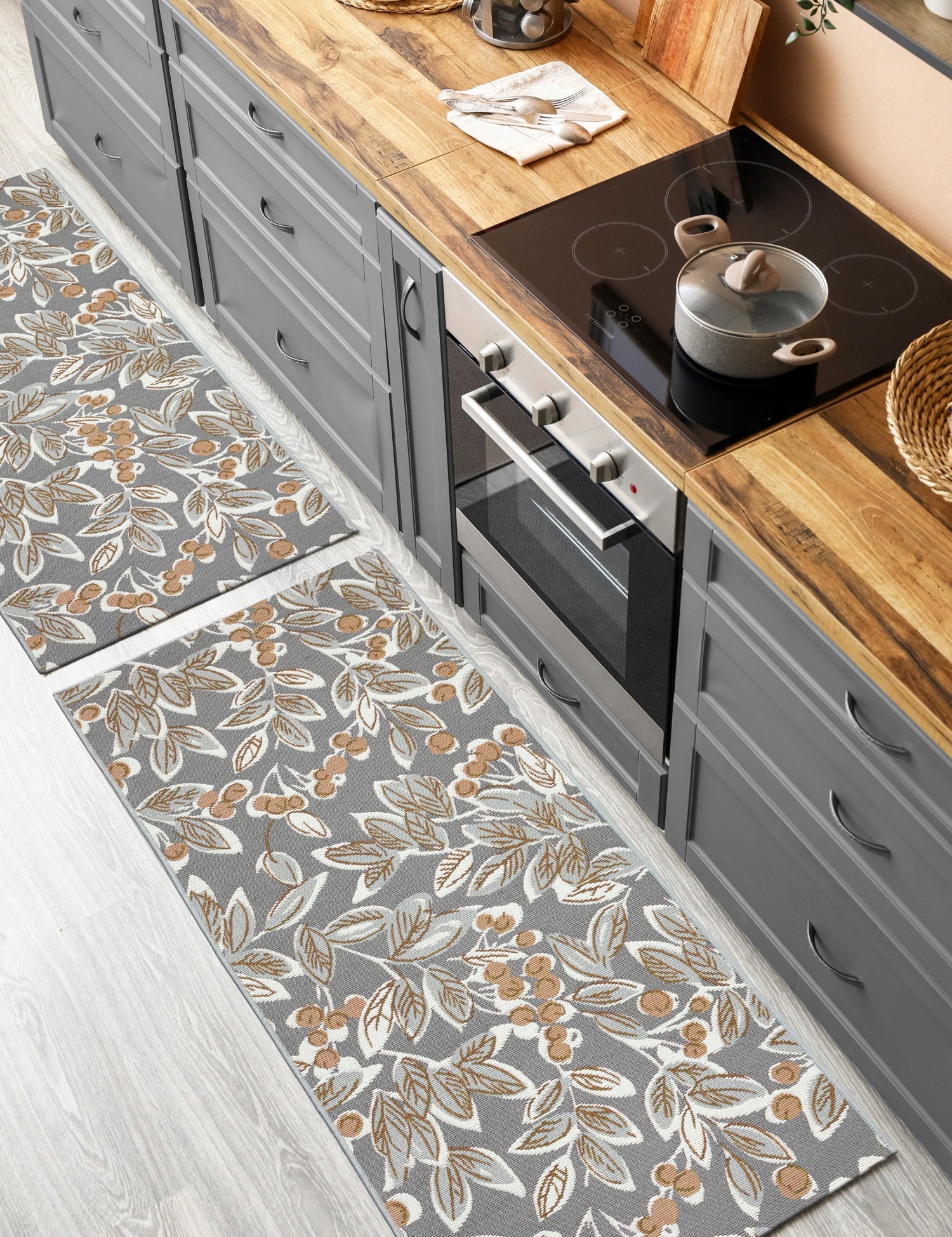 CARPET SIDEWALK FLAT-WOVEN MODERN INTERESTING PATTERN 80x200CM GREY FOR BALCONY Brand e-floor