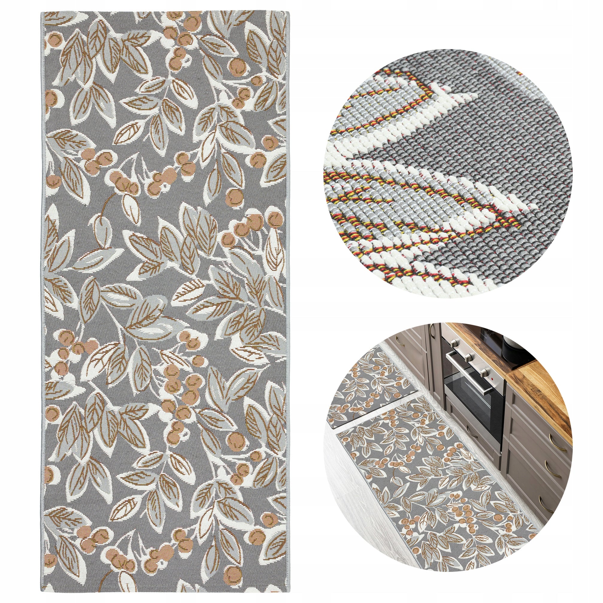 CARPET SIDEWALK FLAT-WOVEN MODERN INTERESTING PATTERN 80x200CM GREY FOR BALCONY