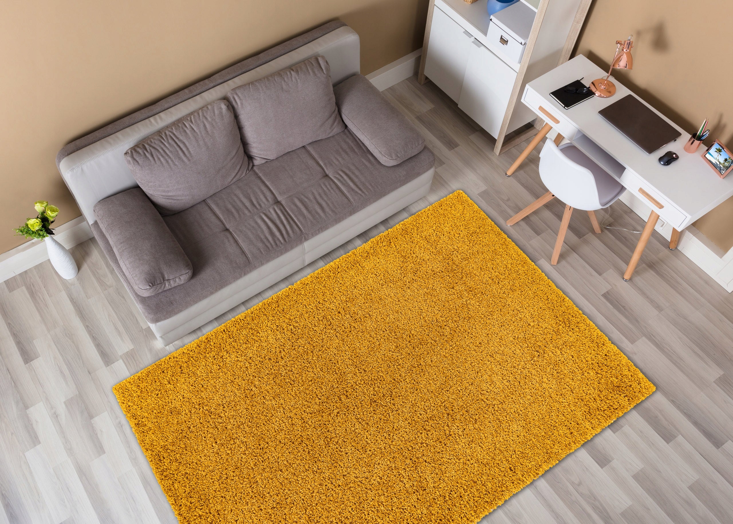 CARPET SOFFI shaggy 120x170 cm thick GOLD # AF090 Kind shaggy