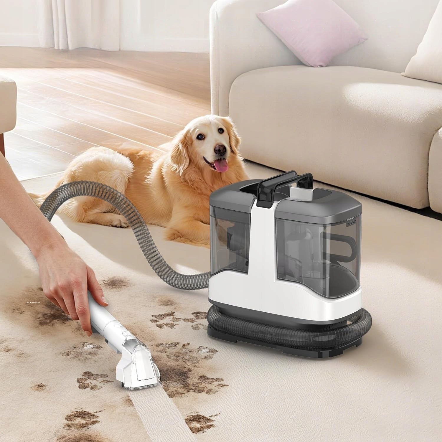 CARPET UPHOLSTERY WASHING VACUUM CLEANER 450W 2 TANKS 12KPA WHITE Manufacturer code SAsk14011