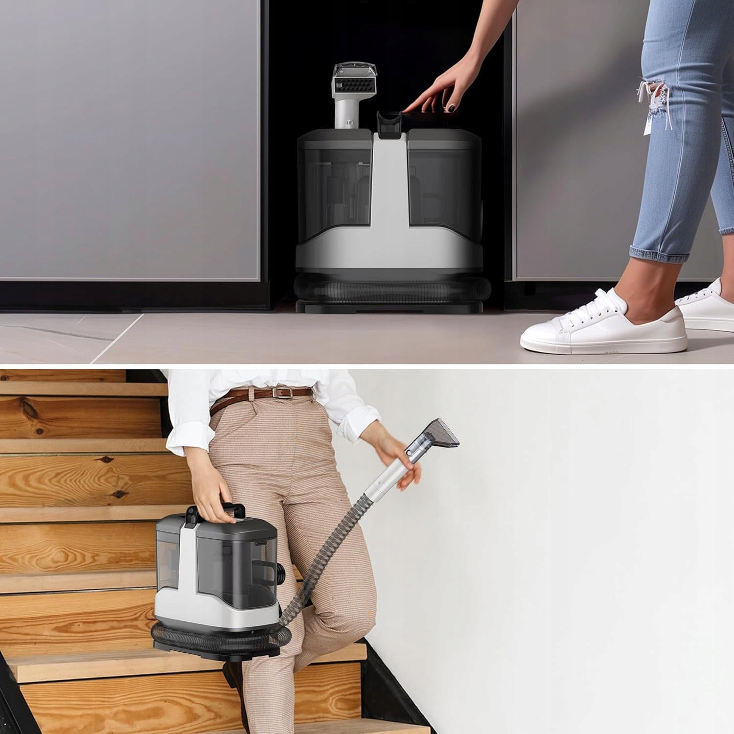 CARPET UPHOLSTERY WASHING VACUUM CLEANER 450W 2 TANKS 12KPA WHITE Power 450 W