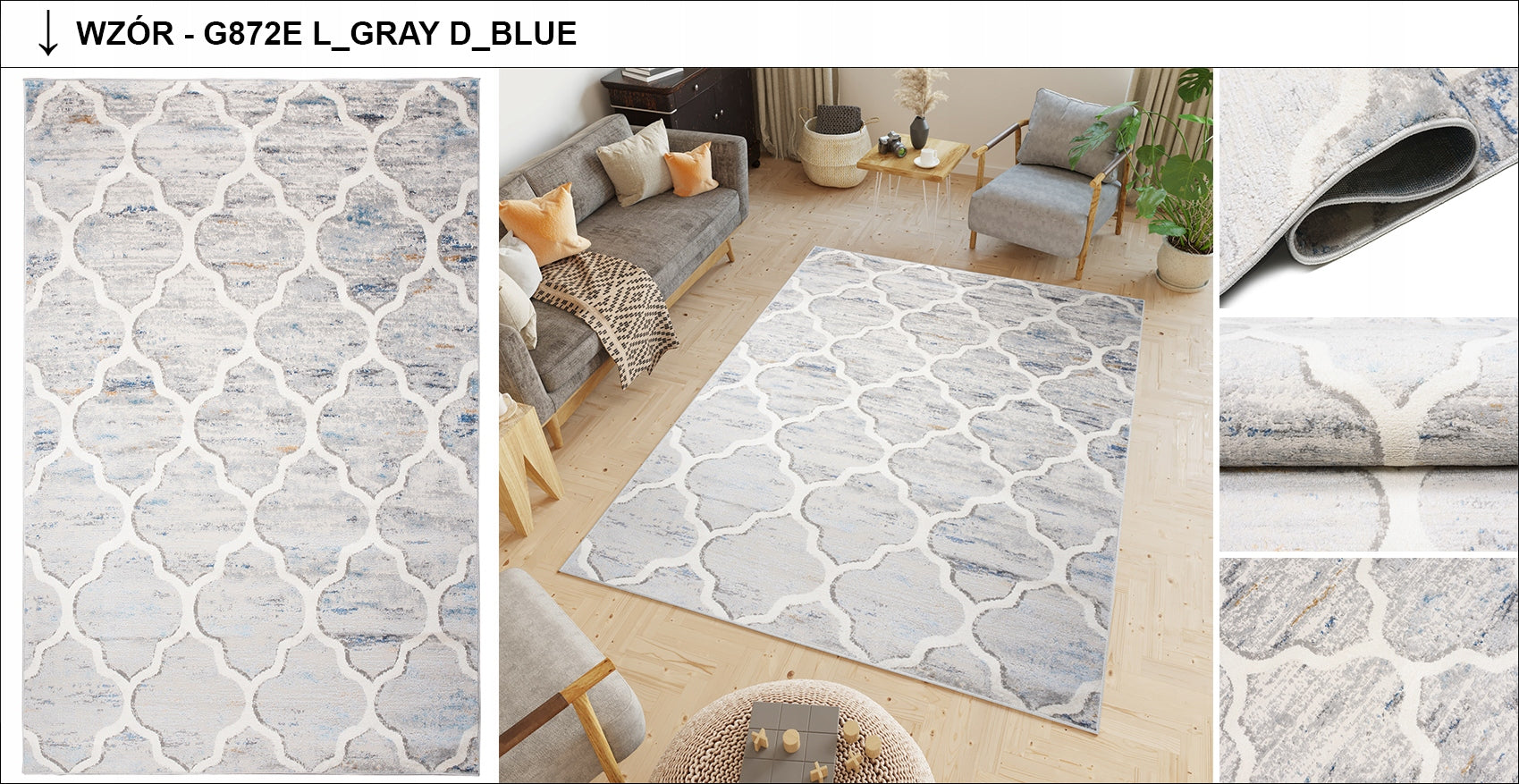 CARPET Valley 120x170 Duplex Vintage Modern Thickness 9 mm
