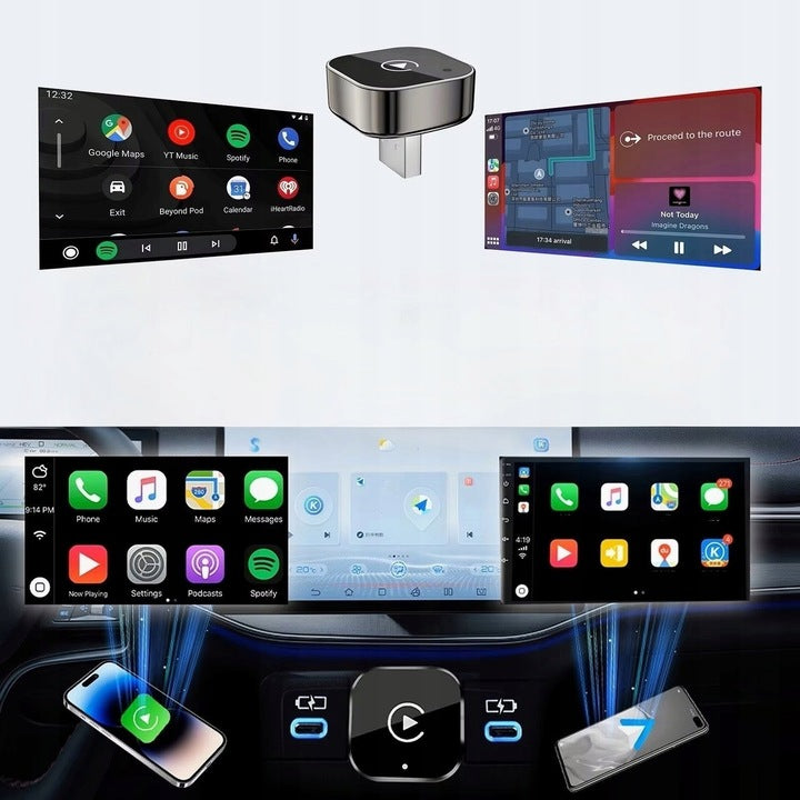 CARPLAY ANDROID AUTO 2in1 WIRELESS CAR PLAY BLUETOOTH WIFI ADAPTER! Manufacturer code MB-02