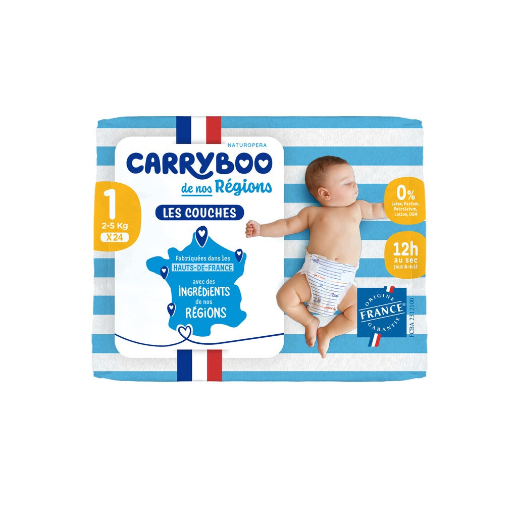CARRYBOO Size 1 Disposable Diapers 2 to 5 kg 24 pcs.