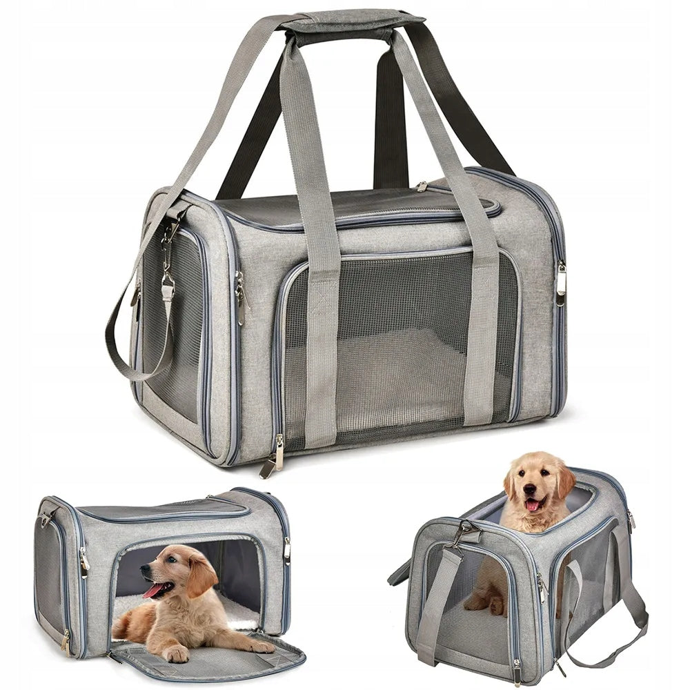 CARRYING BAG Dog Cat TRANSPORTER Travel Color gray