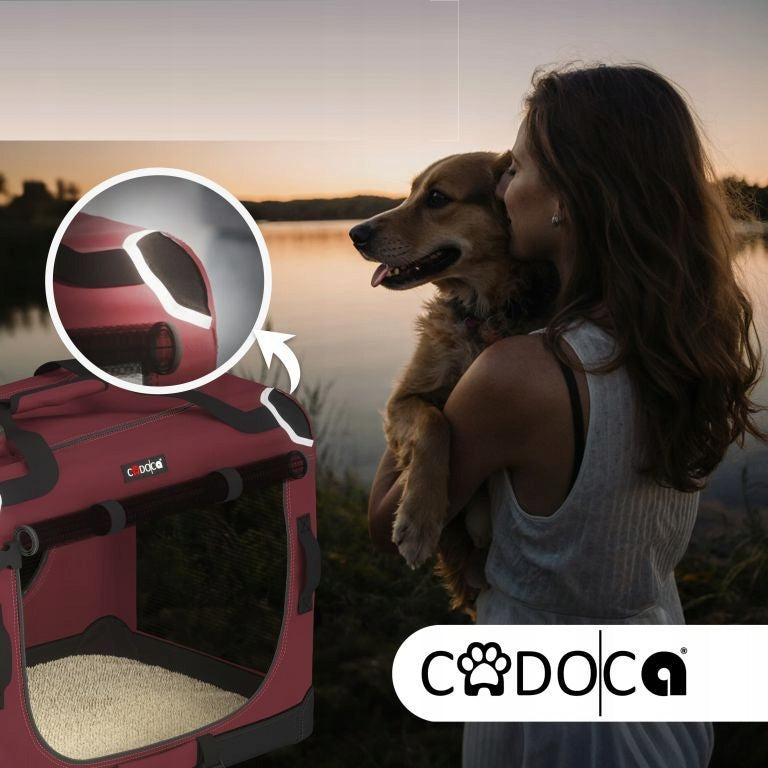 CARRYING BAG TRANSPORTER FOR CAT DOG L 70x52x50 Burgundy Size L