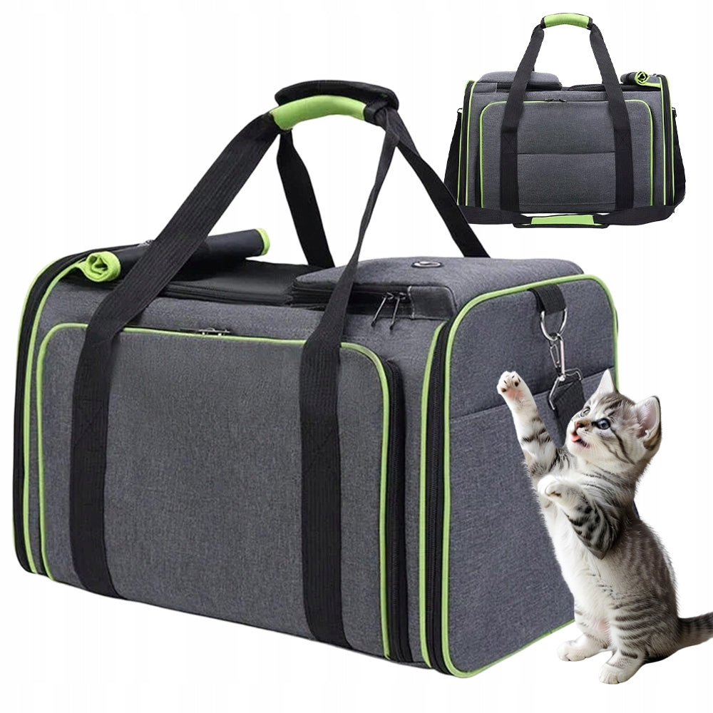 CARRYING BAG WITH FOLDING SIDES FOR CAT DOG ANIMALS LARGE