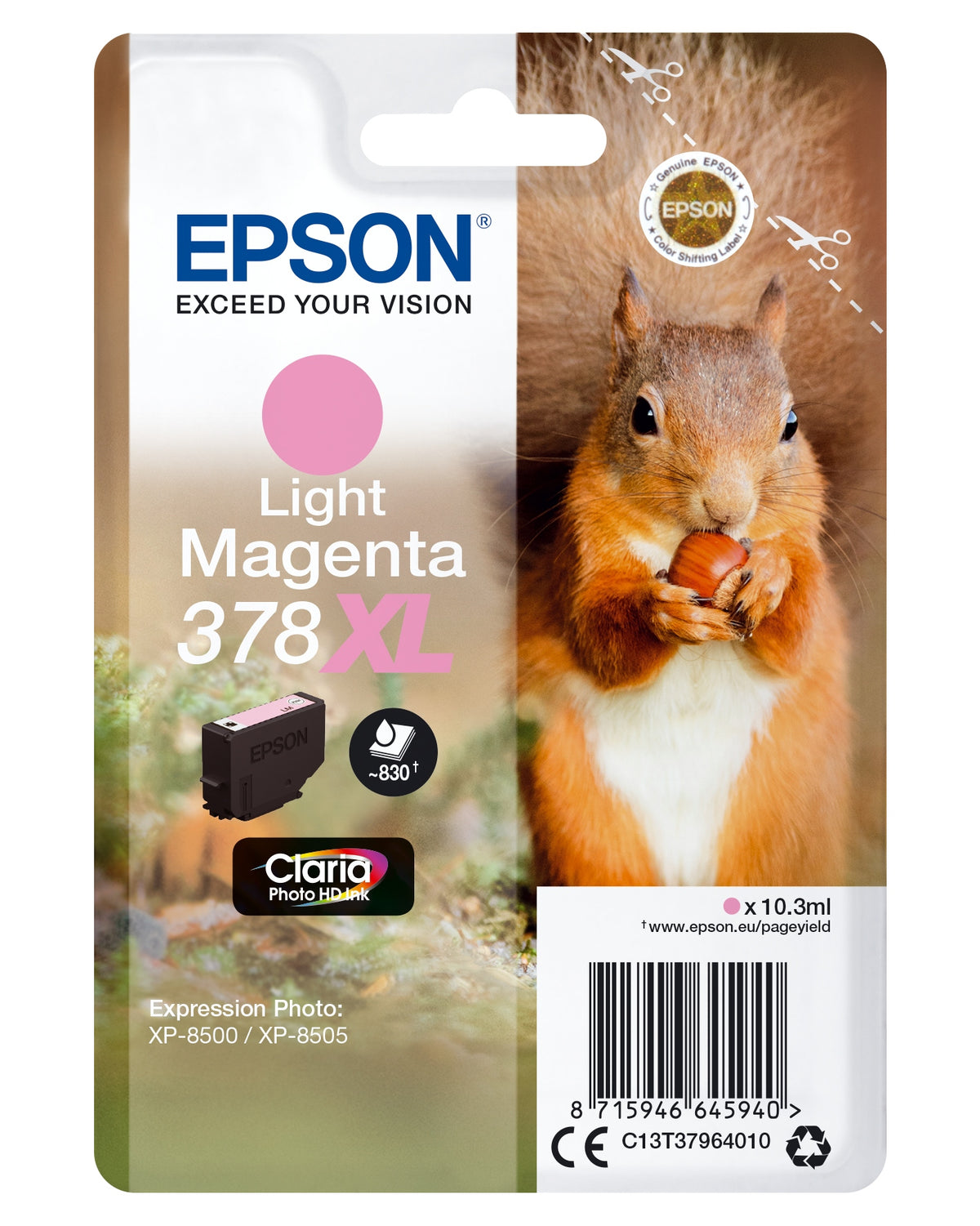 CART.MAGENTA LIGHT SCOIATTOLO 378XL Packaging status original
