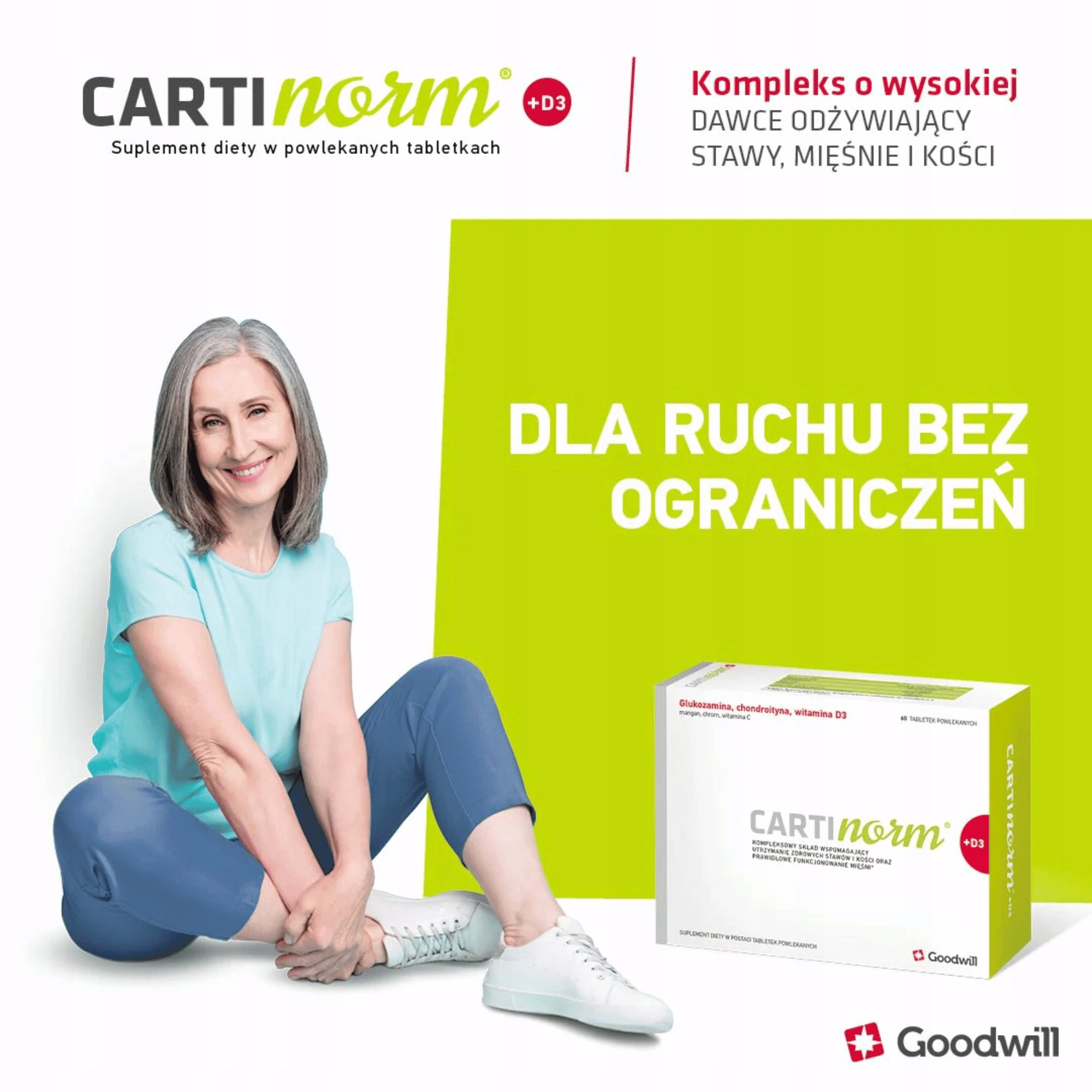 CARTInorm+Vitamin D3 60 tablets Dietary supplement for joints bone muscles Manufacturer of a medical device Goodwill