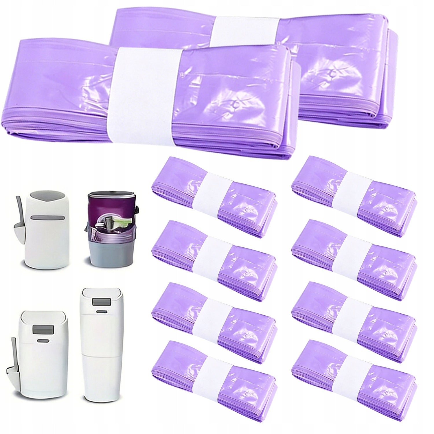 CARTRIDGE FOR DIAPER CONTAINER HDPE THICKENED BAGS FOR LITTYCAT 10 PCS.