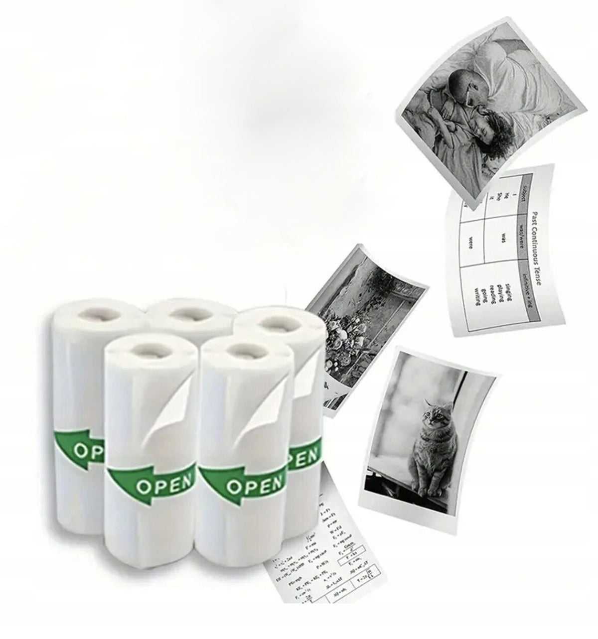 CARTRIDGE ROLL THERMAL SELF-ADHESIVE PAPER FOR MINI THERMAL PRINTER 5PCS