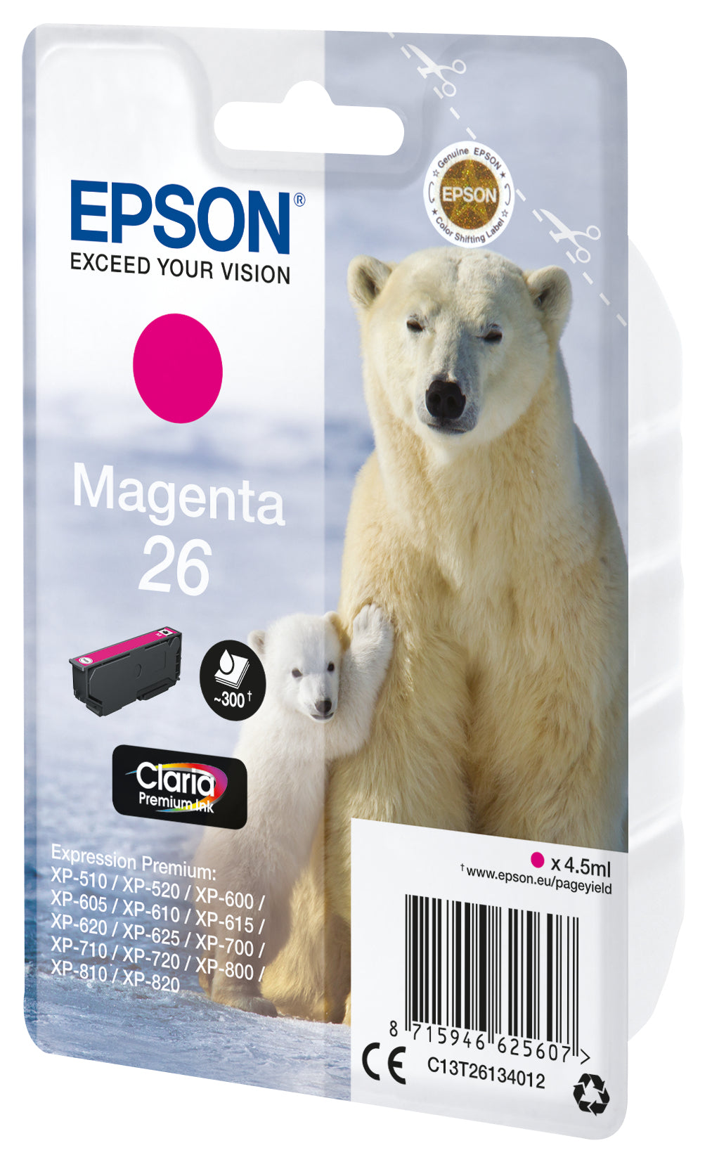 CARTUCCIA MAGENTA ORSO POLARE Product weight with unit packaging 0.1 kg