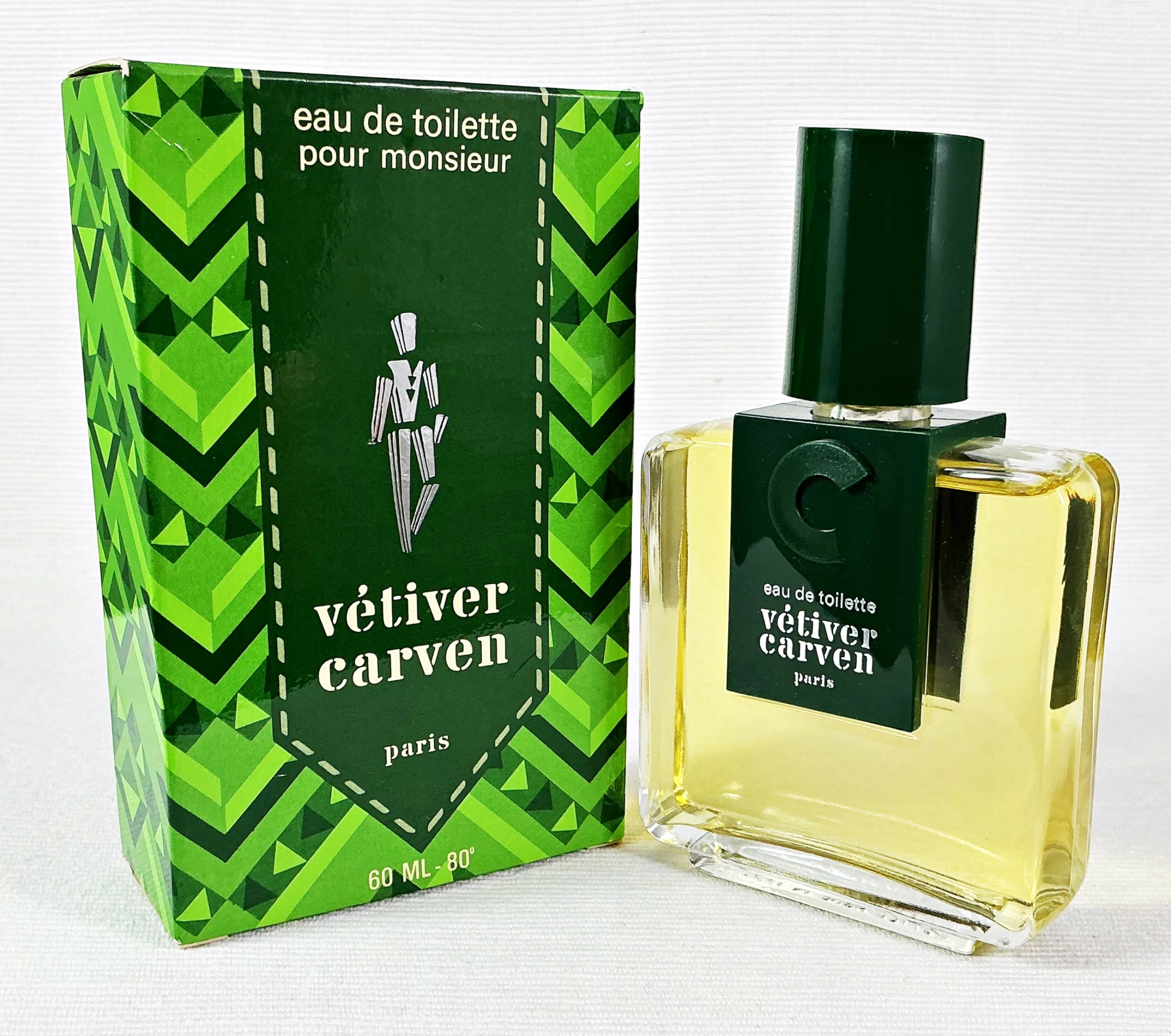 CARVEN VETIVER 60 ML EAU DE TOILETTE SPLASH RARE Packaging status original