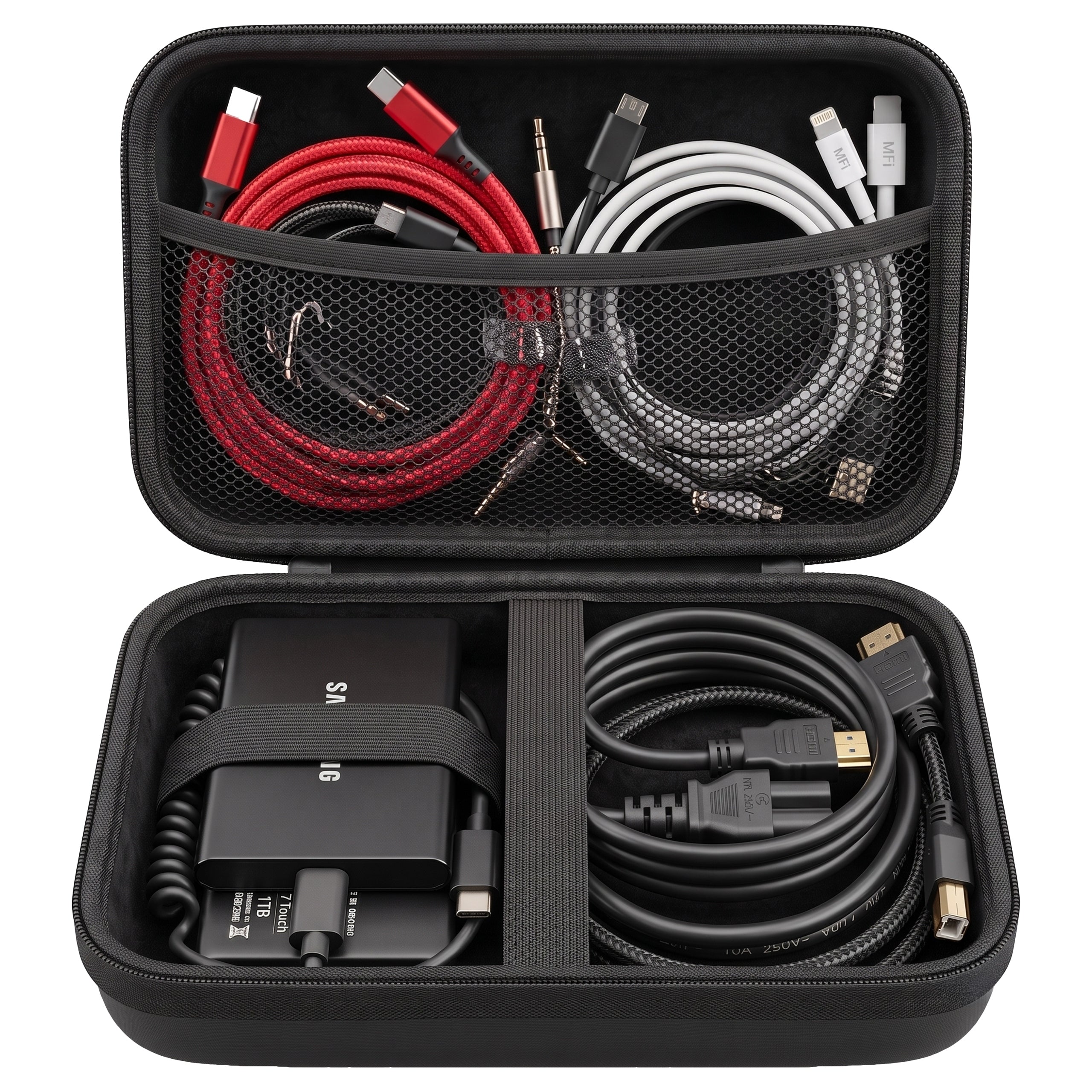 CASE CHARGER CABLE ORGANIZER DISK POUCH LARGE SUITCASE XXL WITH ZIPPER