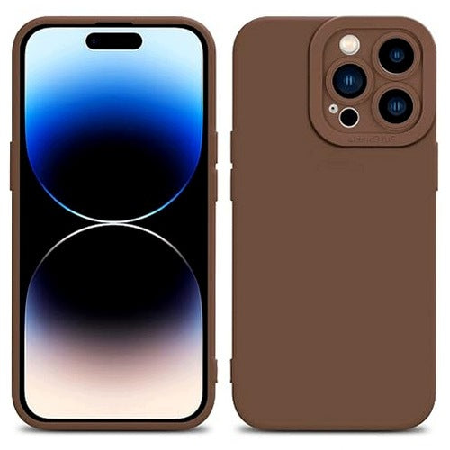 CASE COVER IPHONE 14 PRO MAX FLEXIBLE BROWN PROTECTIVE silicone
