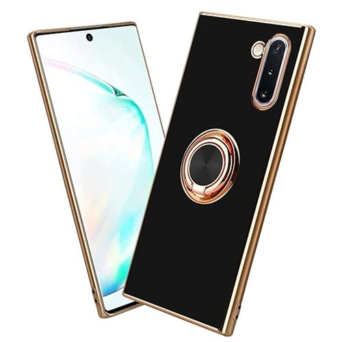 CASE COVER SAMSUNG GALAXY NOTE 10 BLACK GOLD WITH RING PROTECTION