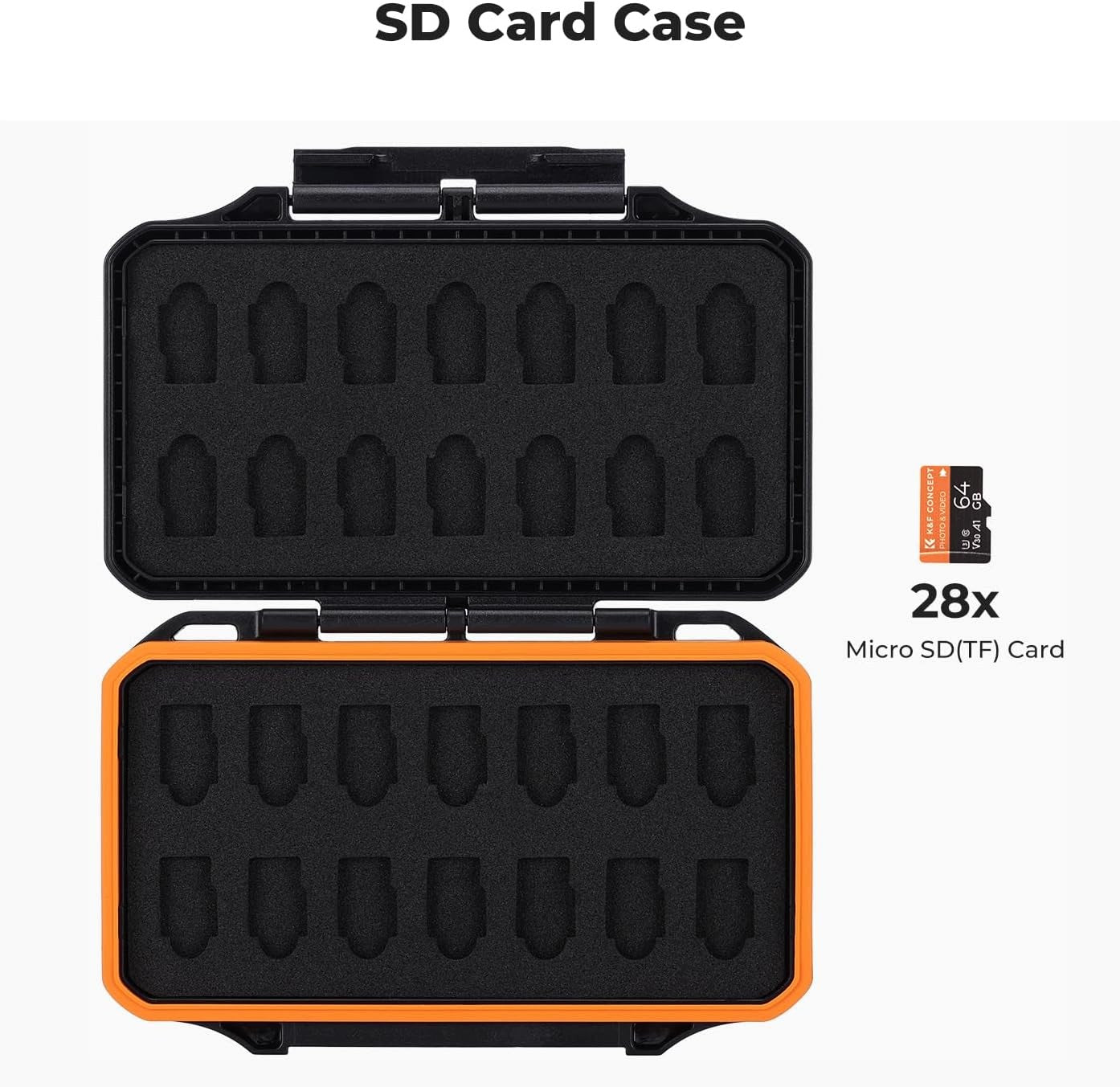 CASE FOR 28 MICRO SD CARDS WATERPROOF MEMORY ORGANIZER Model K&F Concept Etui na karty micro SD na 28 kart Micr