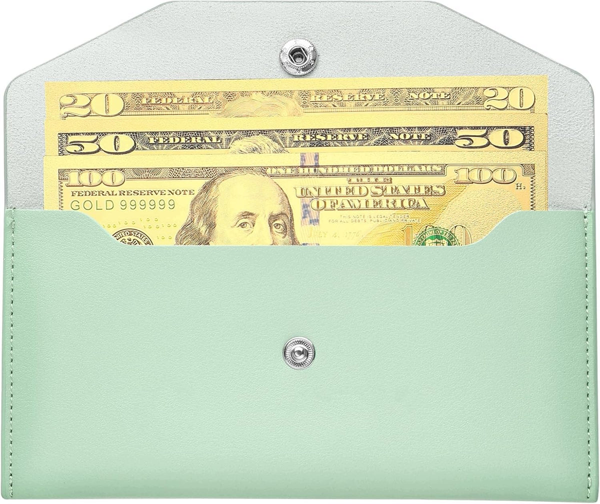 CASH ENVELOPE PU LEATHER WATERPROOF GREEN 17,5X8,9CM