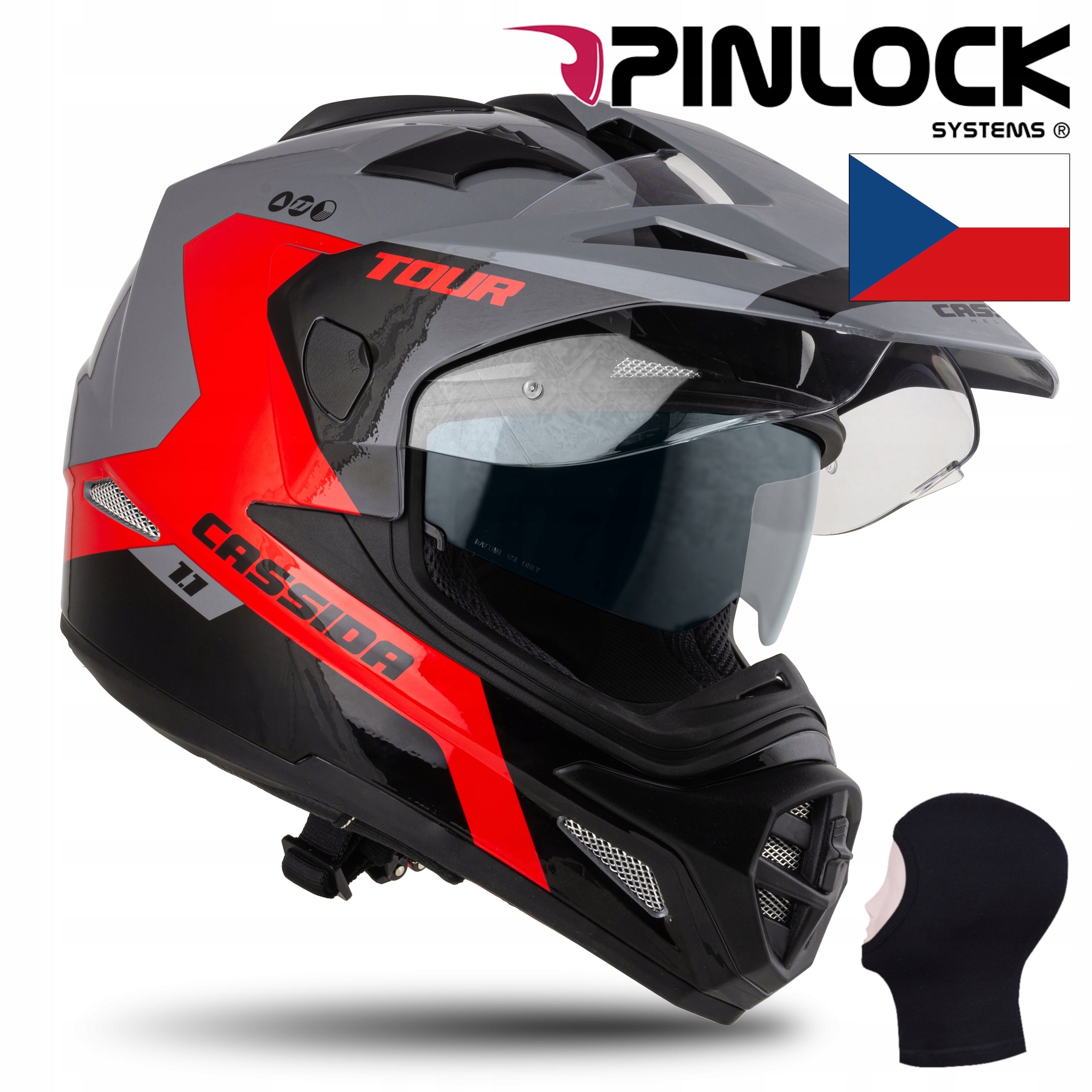 CASSIDA Spectre FLU/RED MOTORCYCLE HELMET PINLOCK S system Manufacturer Cassida