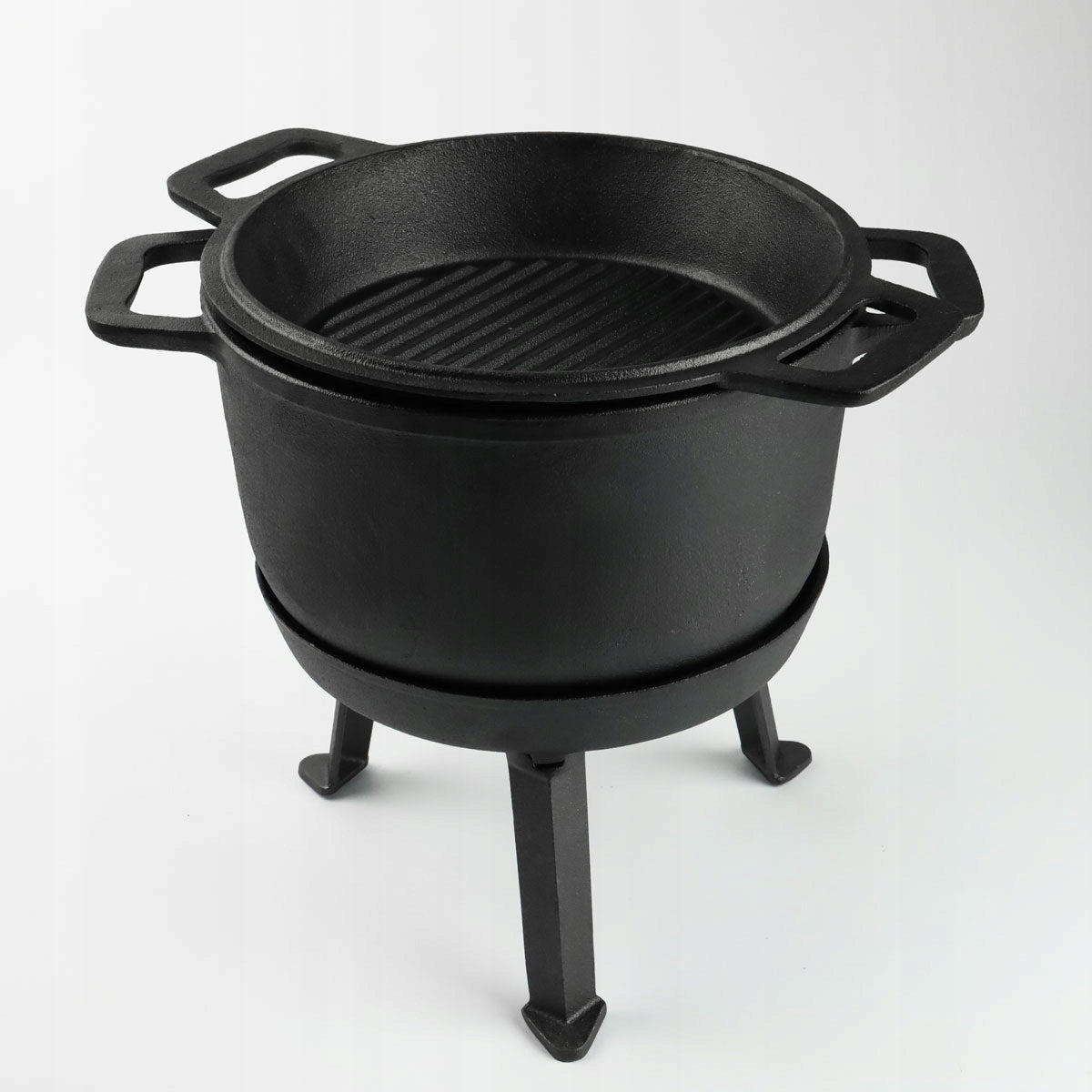 CAST IRON BOILER 3IN1 10L cast iron pot + GRILL PAN + GLOVE freebie Manufacturer Silesia Emalia