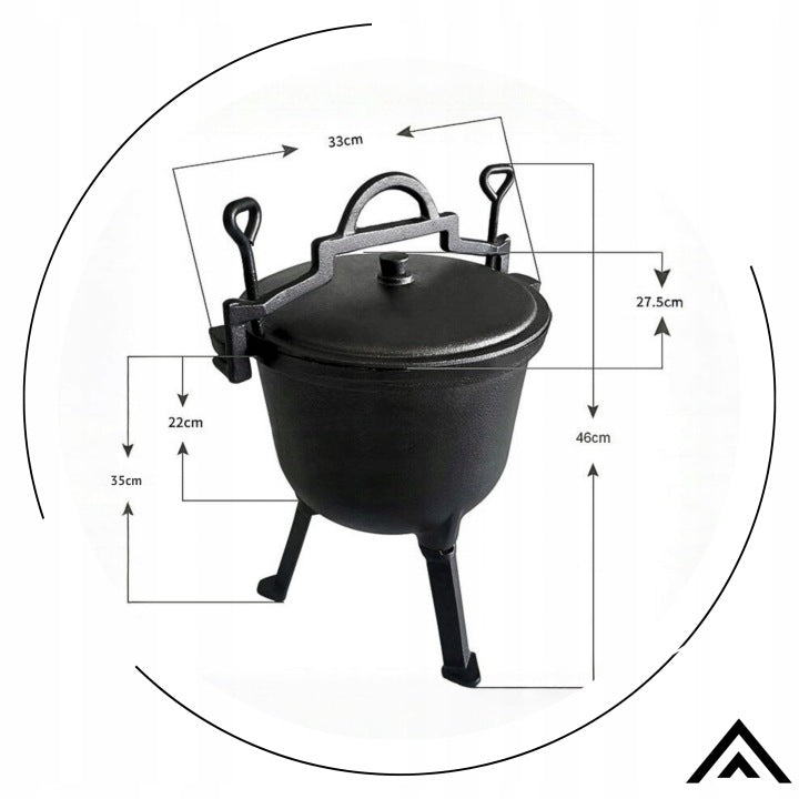 CAST IRON BOILER 8L HUNGARIAN HUNTING POT FOR PIE + RECIPES Manufacturer HAGE