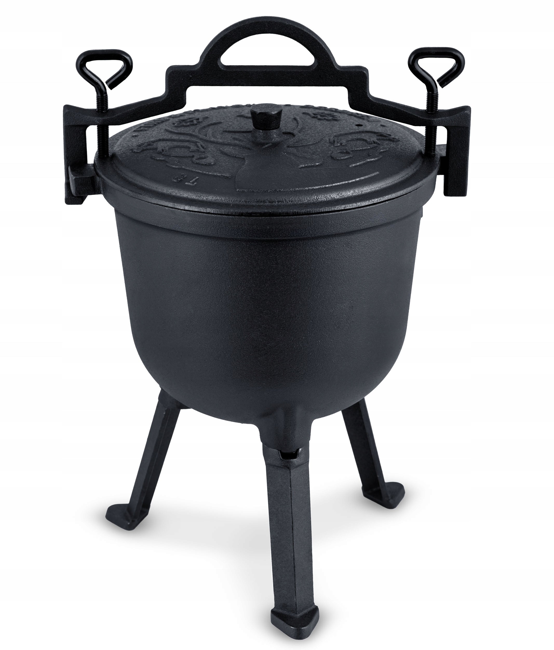 CAST IRON BOILER 8l HUNTING POT bonfire roast grill + RECIPES Packaging status original