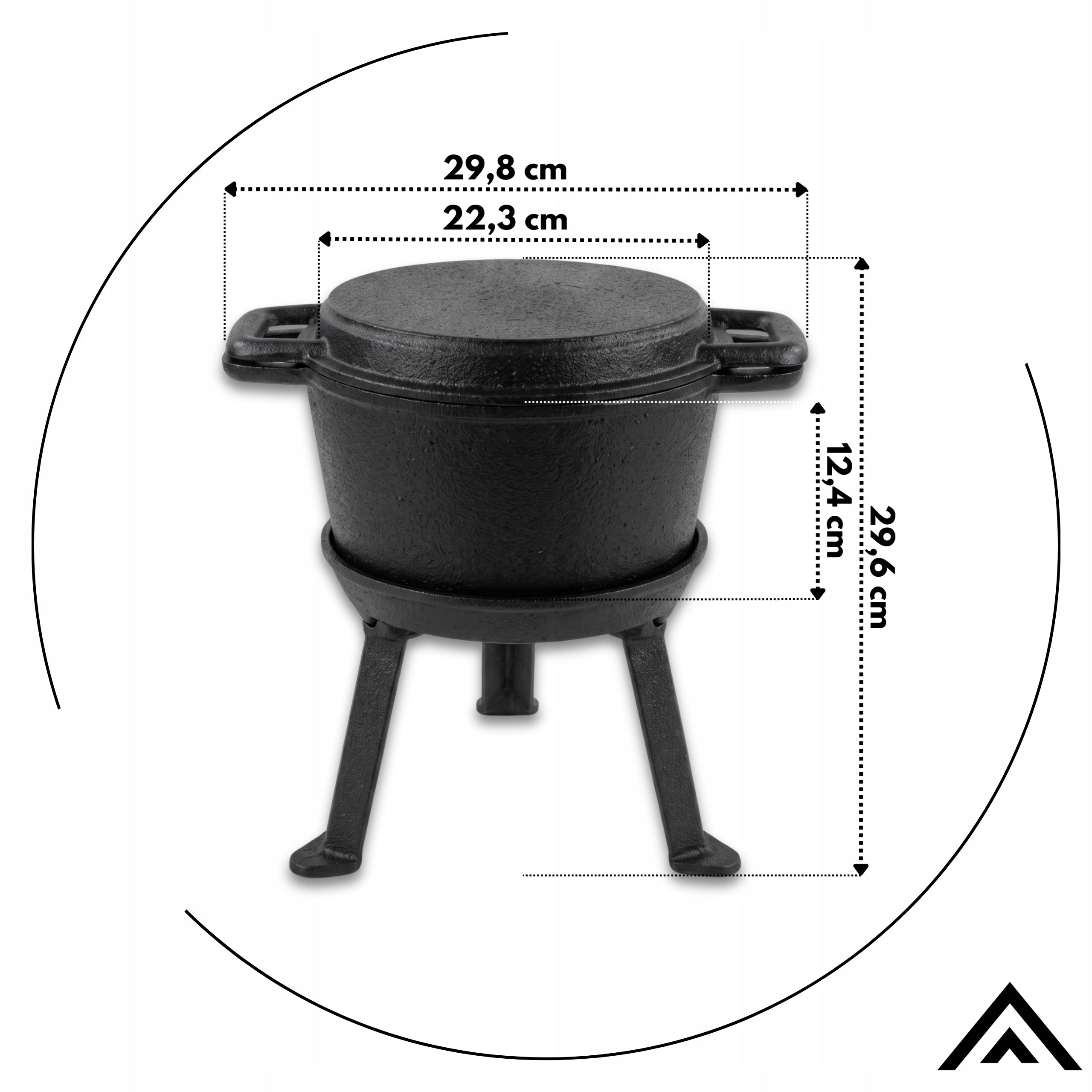 CAST IRON BOILER WITH PAN Hungarian hunting POT 4L for FIREPLACE GRILL Packaging status original