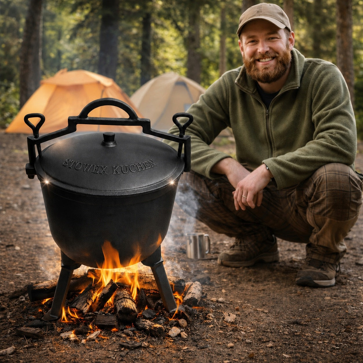 CAST IRON CAULDRON HUNTING POT HUNGARIAN FOR FIREPLACE GRILL ROASTS 5L Manufacturer code Kociołek Żeliwny 5L KT