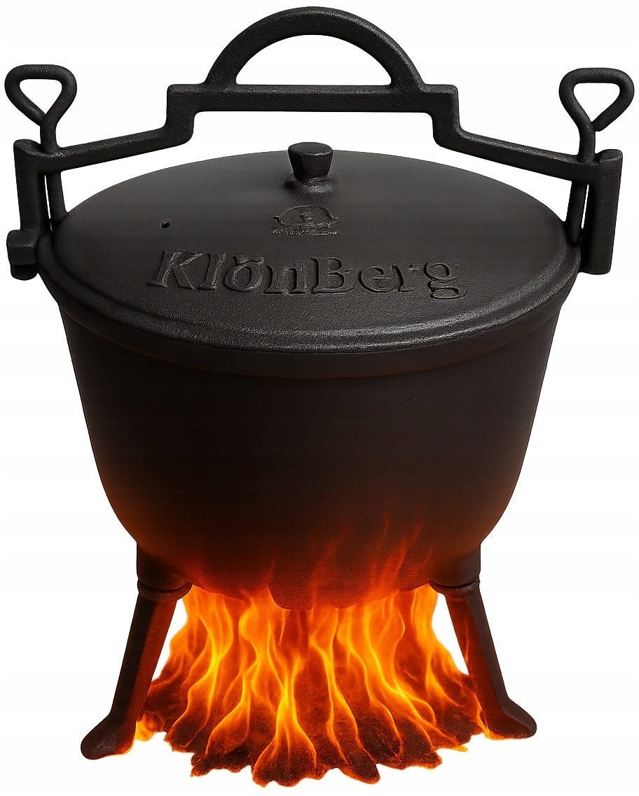CAST IRON CAULDRON HUNTING POT HUNGARIAN FOR FIREPLACE GRILL ROASTS 8L Manufacturer Meyerhoff