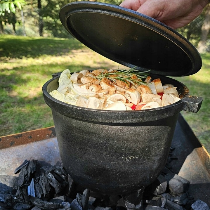 CAST IRON CAULDRON HUNTING POT HUNGARIAN MUSHROOMS 15L FOR FIREPLACE GRILL Manufacturer code MDL 254