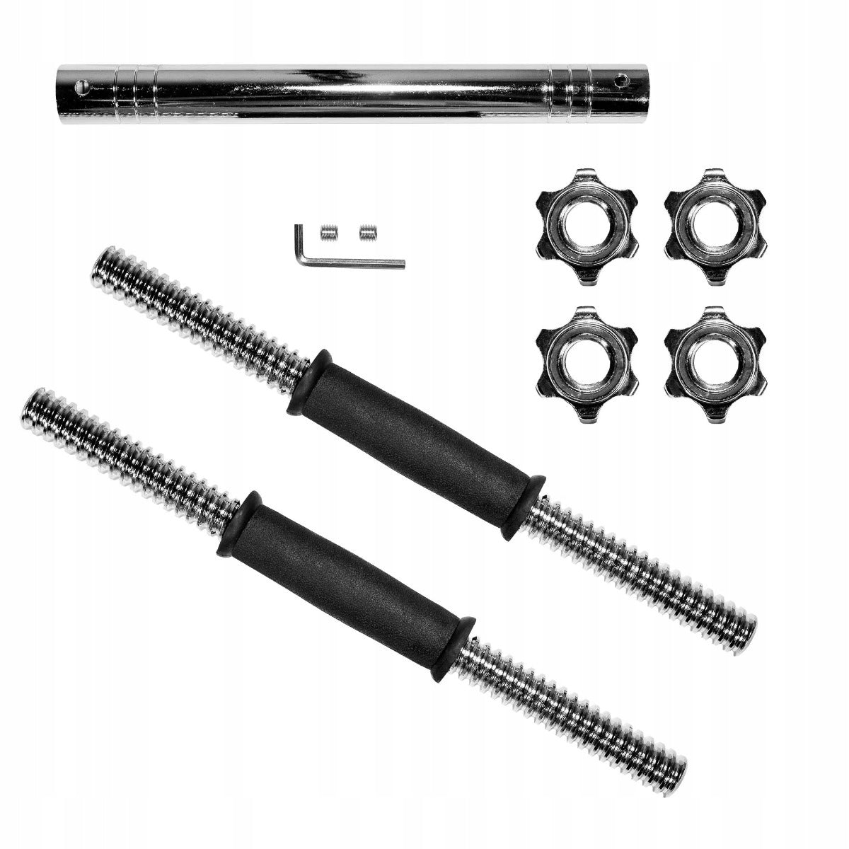 CAST IRON DUMBBELL SET 30 KG LOAD ADJUSTABLE PLATE SET - GymBeam Brand GymBeam