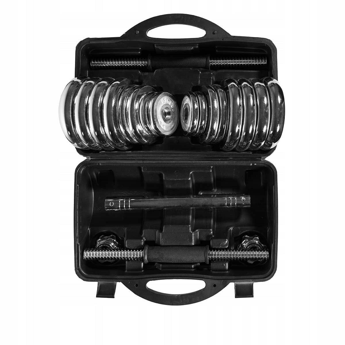 CAST IRON DUMBBELL SET 30 KG LOAD ADJUSTABLE PLATE SET - GymBeam Type adjustable