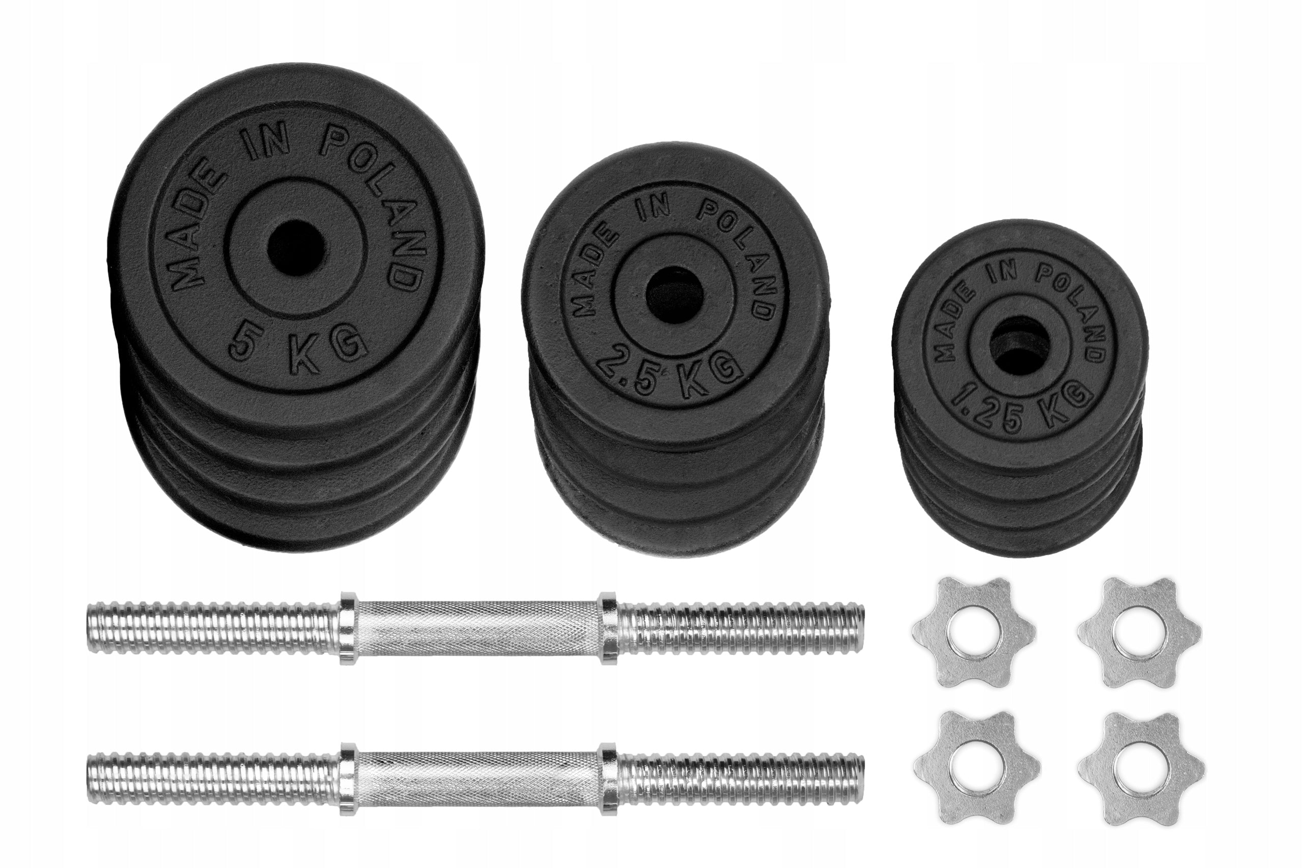 CAST IRON DUMBBELLS 2x20kg Adjustable Griffin 28mm Plates Exercise Set 40kg Brand SPORT BLAST