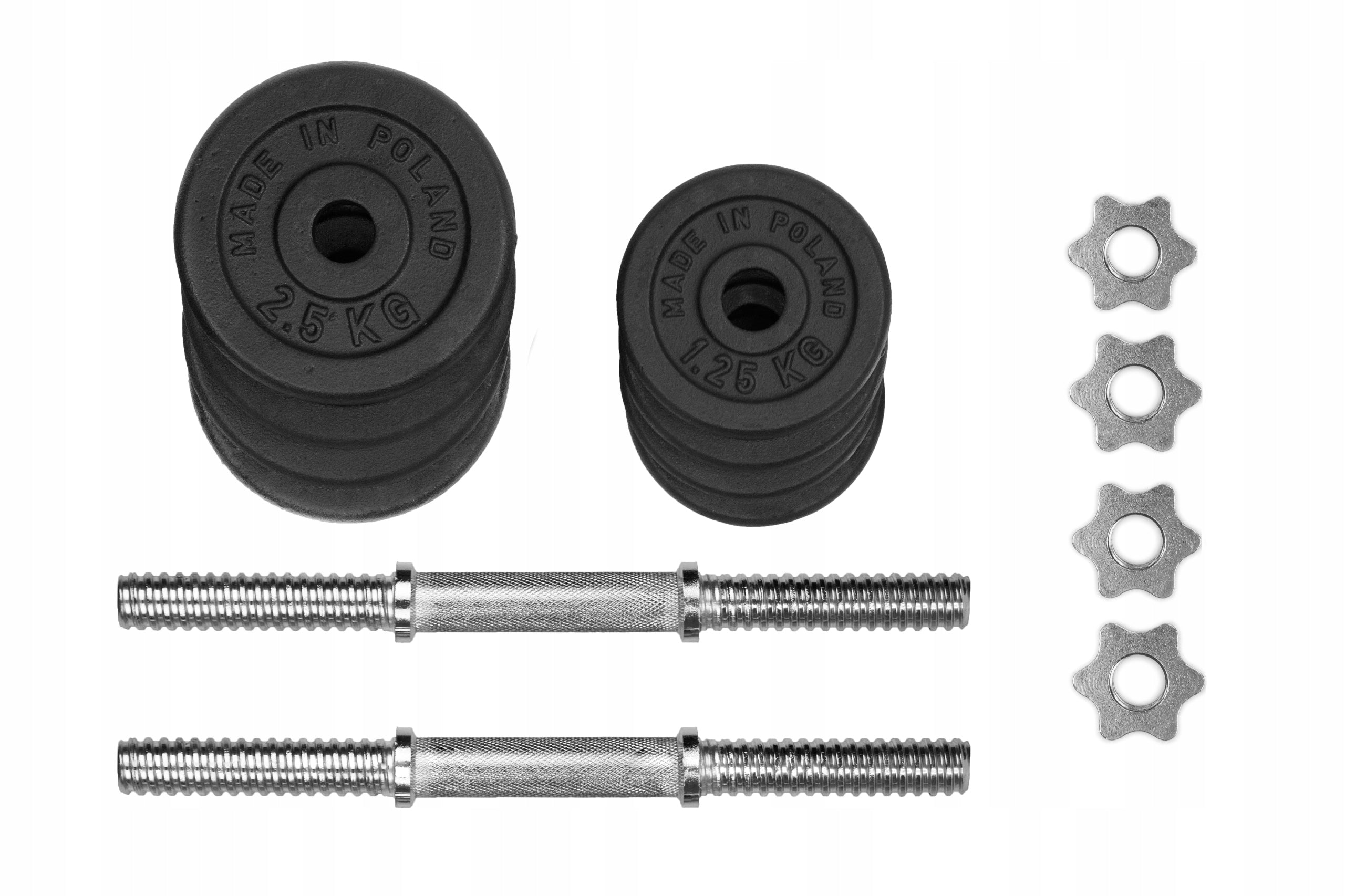 CAST IRON DUMBBELLS adjustable 2x10kg griffins 28mm plates exercise set 20kg Brand SPORT BLAST