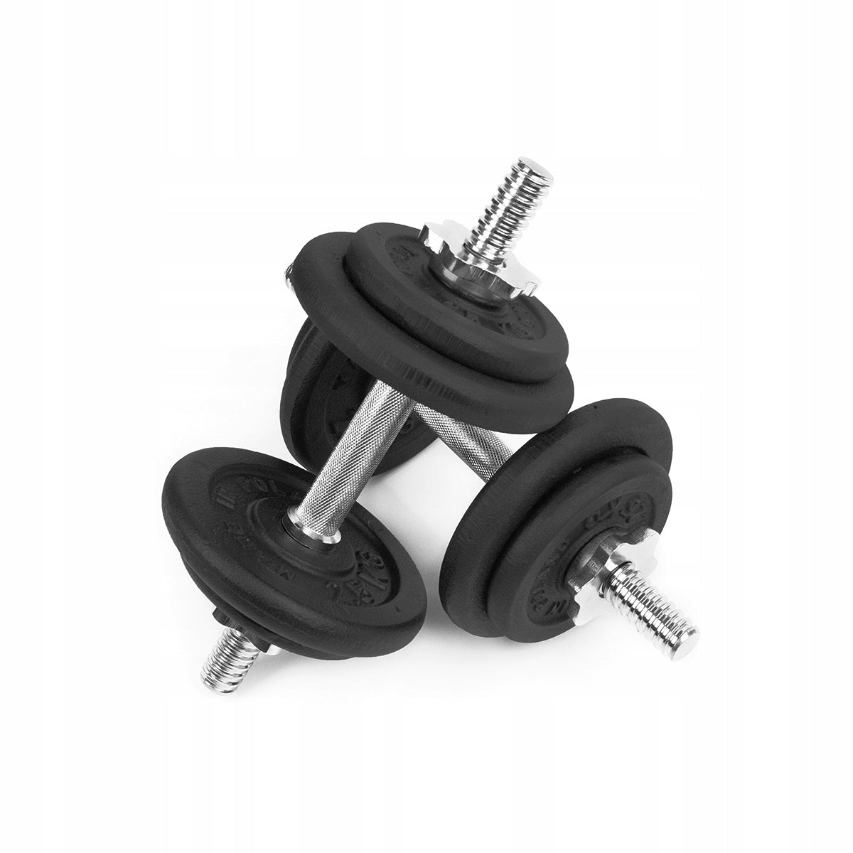 CAST IRON DUMBBELLS adjustable 2x10kg griffins 28mm plates exercise set 20kg Manufacturer code SPORT