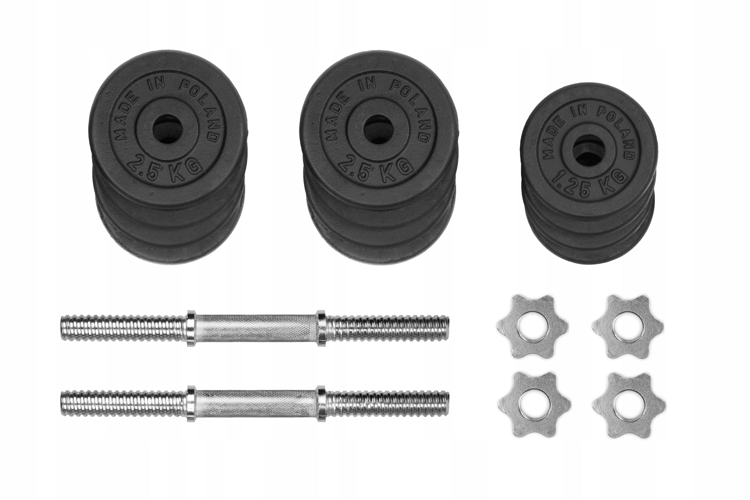 CAST IRON DUMBBELLS adjustable 2x15kg griffins 28mm plates exercise set 30kg Brand SPORT BLAST