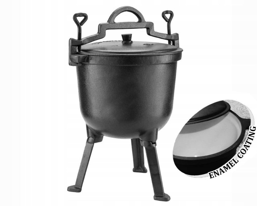 CAST IRON ENAMELLED HUNGARIAN HUNTING POT 10L FOR BONFIRE GRILL Manufacturer code MDL-253