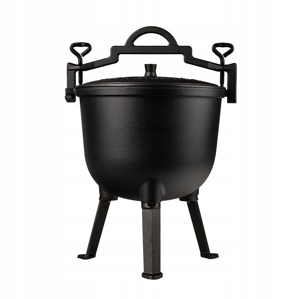 CAST IRON HUNGARIAN HUNTING POT FOR ROASTS 10L FIREPLACE GRILL Packaging status original