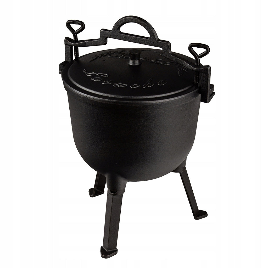 CAST IRON HUNGARIAN HUNTING POT FOR ROASTS 10L FIREPLACE GRILL