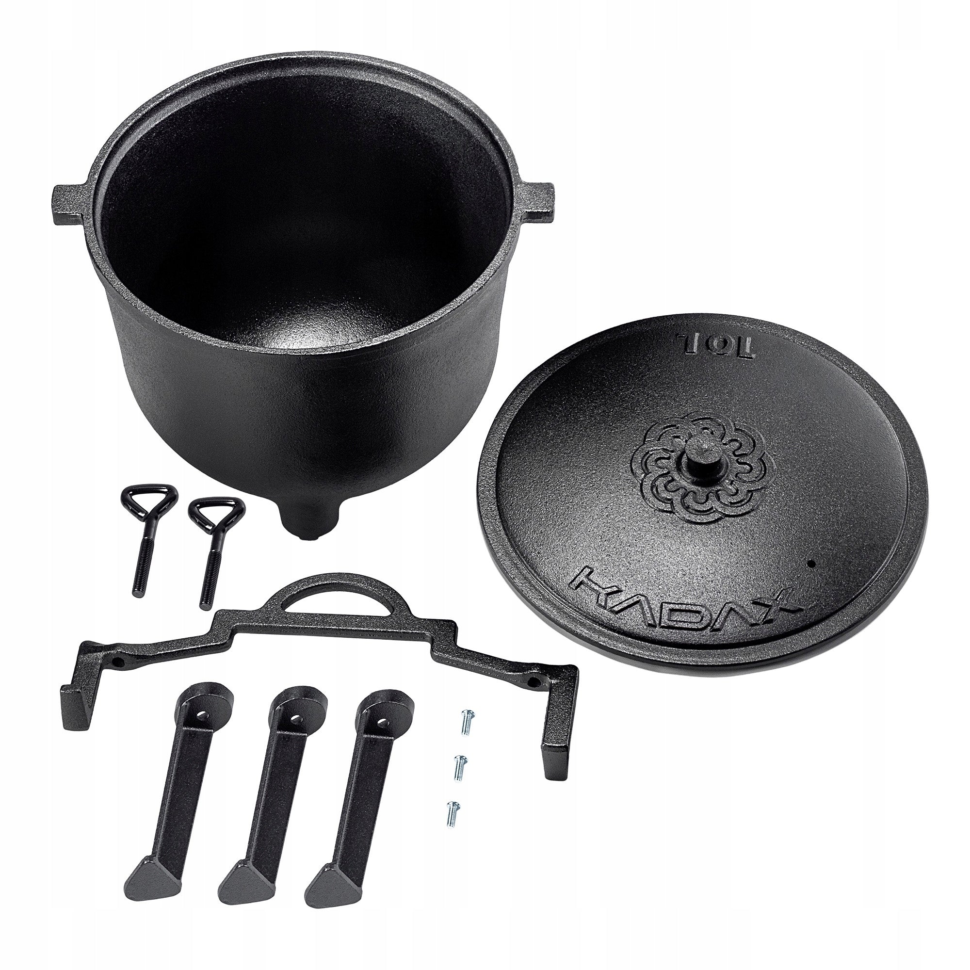 CAST IRON HUNTING CAULDRON 10L FIRE PIT POT GRILL STANDING ROASTS Product weight with unit packaging 13.5 kg