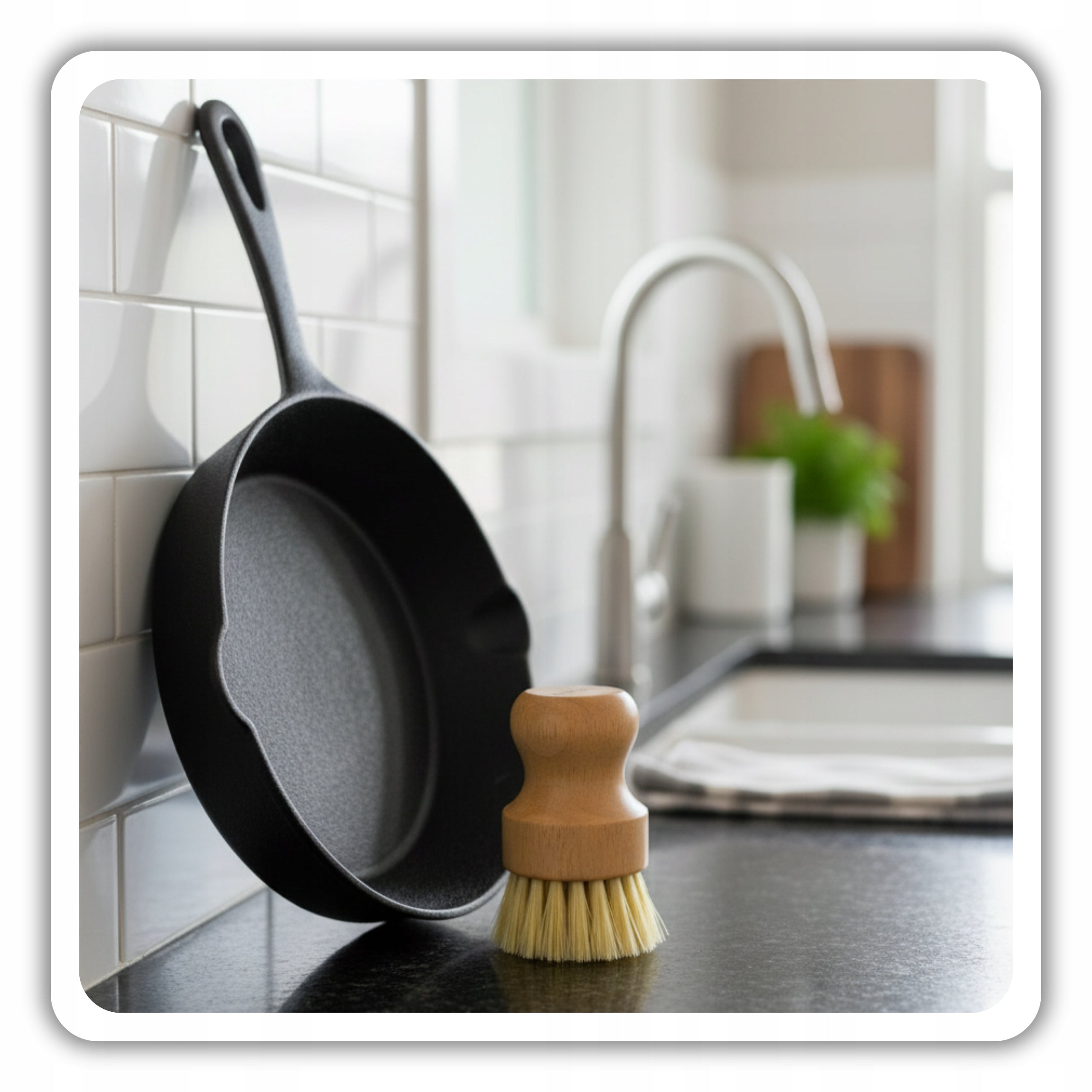 CAST IRON SCRUBBING CLEANING BRUSH FOR CAST IRON PAN POTS EAN (GTIN) 5900415904526