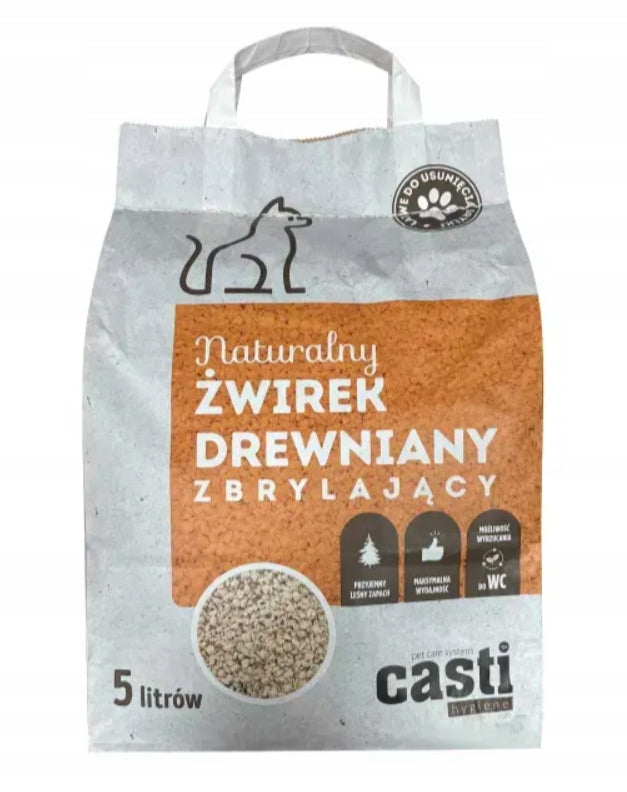 CASTI cat litter wooden clumping natural 5 l