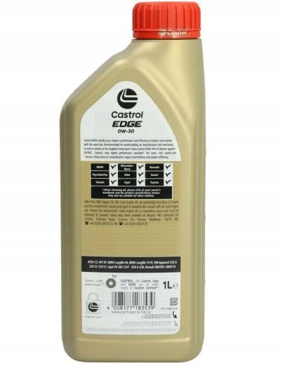CASTROL EDGE TITANIUM 0W30 1L Manufacturer code 15F63B